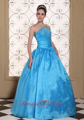 Strapless Quinceanera Dress Beaded Taffeta Organza