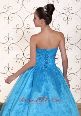 Strapless Quinceanera Dress Beaded Taffeta Organza