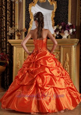 Orange Quinceanera Dress Sweetheart Appliques Taffeta