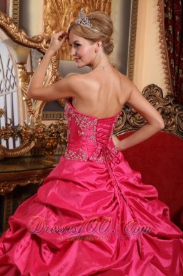 Hot Pink Quinceanera Dress Sweetheart Taffeta