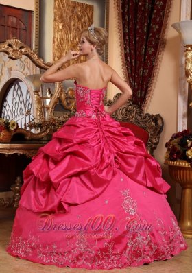 Hot Pink Quinceanera Dress Sweetheart Taffeta