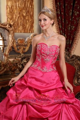 Hot Pink Quinceanera Dress Sweetheart Taffeta