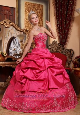 Hot Pink Quinceanera Dress Sweetheart Taffeta