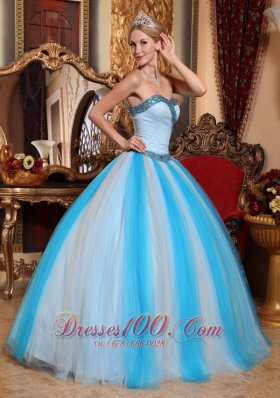 Sweetheart Ruched Trendy Tulle Beading Quinceanera Dress