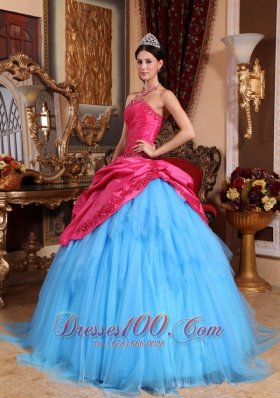 Colorful Quinceanera Gown Strapless Appliques with Beading