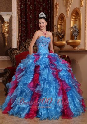 2013 Exclusive Organza Beading Dress Up for Quinceaneras