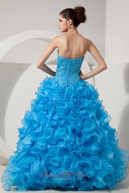 Organza Beading Sky Blue Quinceanera Dress with Jacket