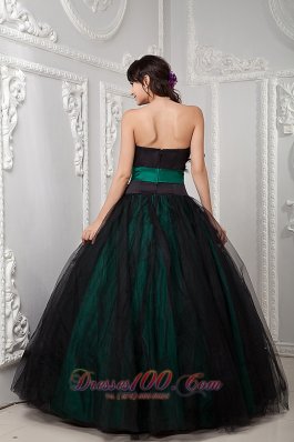 Beading and Feather Black Tulle Quinceanera Dress