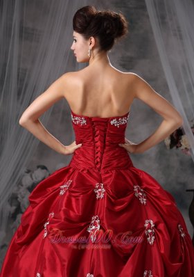 Red 16 Dresses Strapless Taffeta Appliques With Jacket