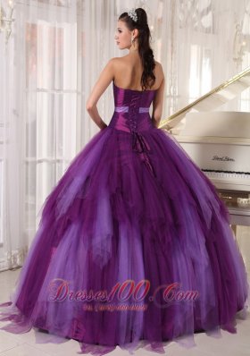 Elegant 2013 Purple Quinceanera Dress Tulle Beading