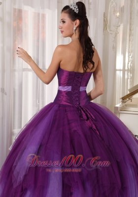 Elegant 2013 Purple Quinceanera Dress Tulle Beading