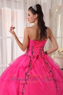 Fashionable Paillette Hot Pink Quinceanera Dress Sweetheart