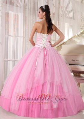 Perfect Beading Pink Quinceanera Dress Sweetheart Tulle