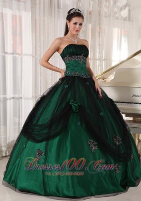 Pretty Green Tulle and Taffeta Beading Quinceneara Dresses