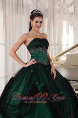 Pretty Green Tulle and Taffeta Beading Quinceneara Dresses