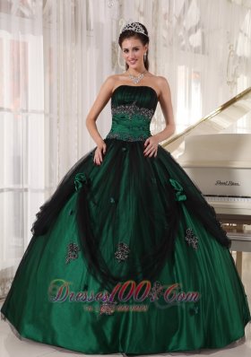 Pretty Green Tulle and Taffeta Beading Quinceneara Dresses