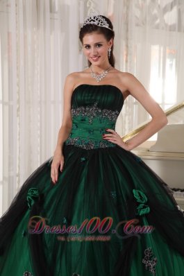 Pretty Green Tulle and Taffeta Beading Quinceneara Dresses