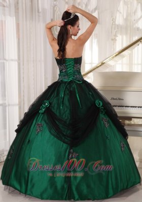 Pretty Green Tulle and Taffeta Beading Quinceneara Dresses