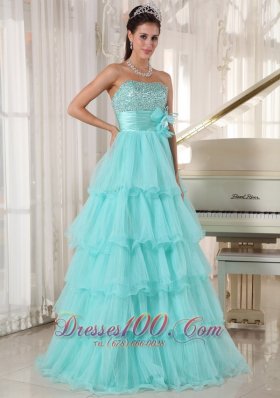 Apple Green Beading A-line Green Quinceanera Gowns Organza