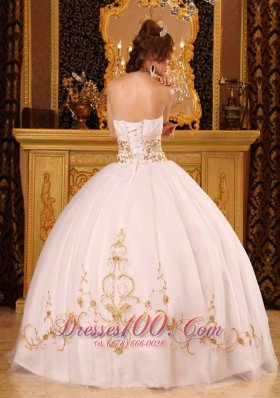 Satin and Organza White Appliques Dresses for Quinceaneras