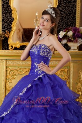 Purple Quinceanera Dress Sweetheart Ruffles Organza Ball Gown