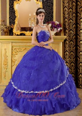 Purple Quinceanera Dress Sweetheart Ruffles Organza Ball Gown