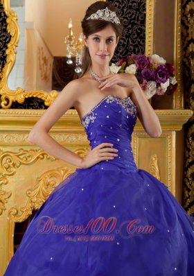 Purple Quinceanera Dress Sweetheart Ruffles Organza Ball Gown