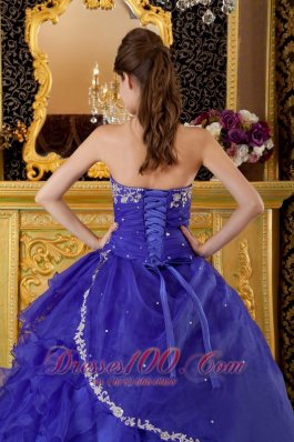 Purple Quinceanera Dress Sweetheart Ruffles Organza Ball Gown