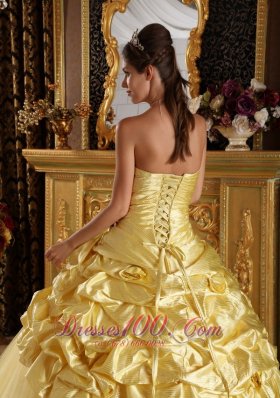 Modest Yellow Taffeta and Tulle Beading Dresses Quinceanera