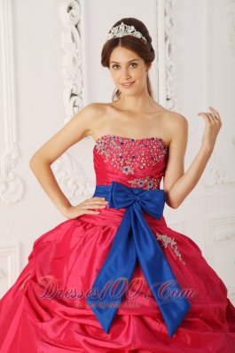 Beading and Sash Coral Red Quinceanera Gowns Dresses Taffeta