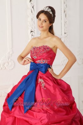 Beading and Sash Coral Red Quinceanera Gowns Dresses Taffeta