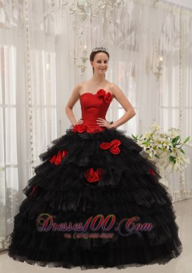 Halter Colorful Ball Gown Taffeta and Organza Hand Flowers 16 Dress