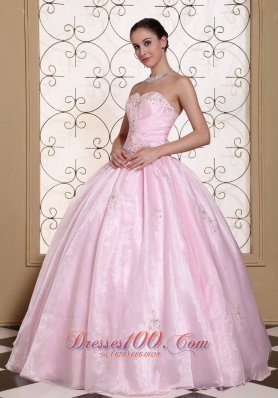 Baby Pink 2013 Quinceanera Dress With Beading Decorate