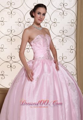 Baby Pink 2013 Quinceanera Dress With Beading Decorate