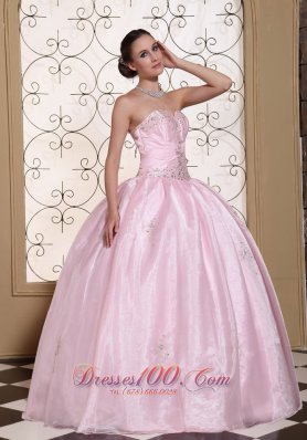 Baby Pink 2013 Quinceanera Dress With Beading Decorate