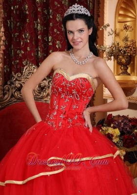 Satin and Tulle Beading Ball Gown Quinceanera Dress