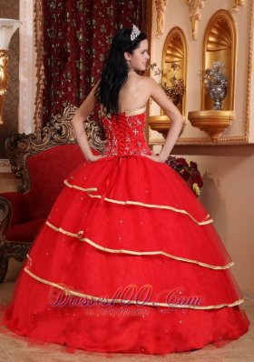 Satin and Tulle Beading Ball Gown Quinceanera Dress