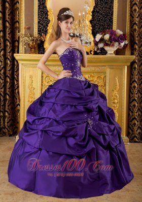 Purple Ball Gown Dresses Of 15 Taffeta Appliques