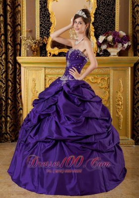 Purple Ball Gown Dresses Of 15 Taffeta Appliques