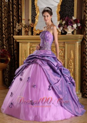 Taffeta Lavender Ball Gown Beading Sweet sixteen Dresses