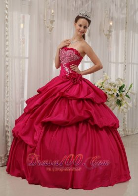 Ball Gown Beading Coral Red Quinceanera Dress Taffeta