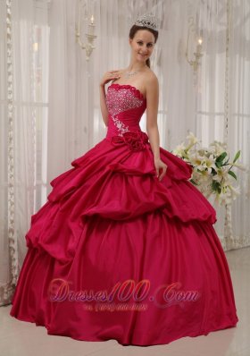 Ball Gown Beading Coral Red Quinceanera Dress Taffeta