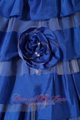 Plus Size Blue Ball Gown Taffeta Embroidery Quinceanera Dress