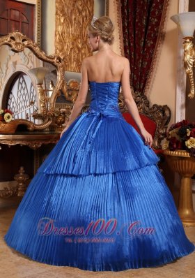 Sweetheart Organza Ball Gown Royal Blue Quincenera Dresses