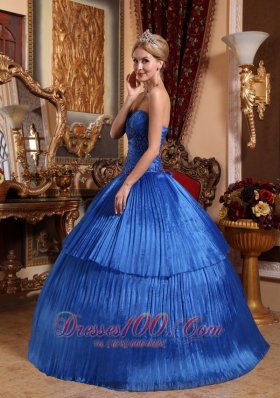 Sweetheart Organza Ball Gown Royal Blue Quincenera Dresses