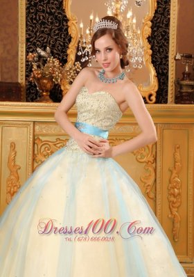 A-line Beading Satin and Organza ChampagneSweet 16 Dresses