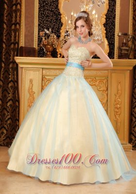 A-line Beading Satin and Organza ChampagneSweet 16 Dresses