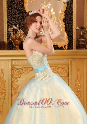 A-line Beading Satin and Organza ChampagneSweet 16 Dresses