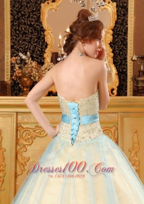 A-line Beading Satin and Organza ChampagneSweet 16 Dresses