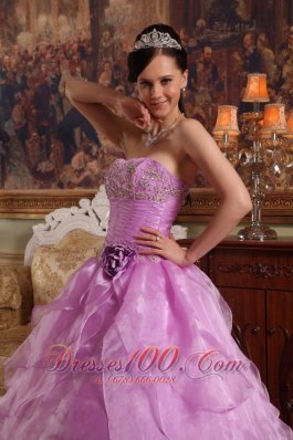 Lavender Beading Ball Gown Organza Sweet 15 Dresses